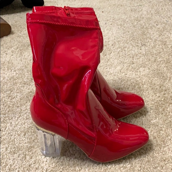 red clear booties